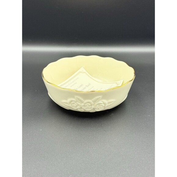 Vintage Lenox Rose Blossom Bowl Set W/ Certificate Of Authenticity 24K Embossed - Picture 2 of 13